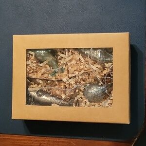 Paper Source Silver Sealife Ornaments - Set of 4  New